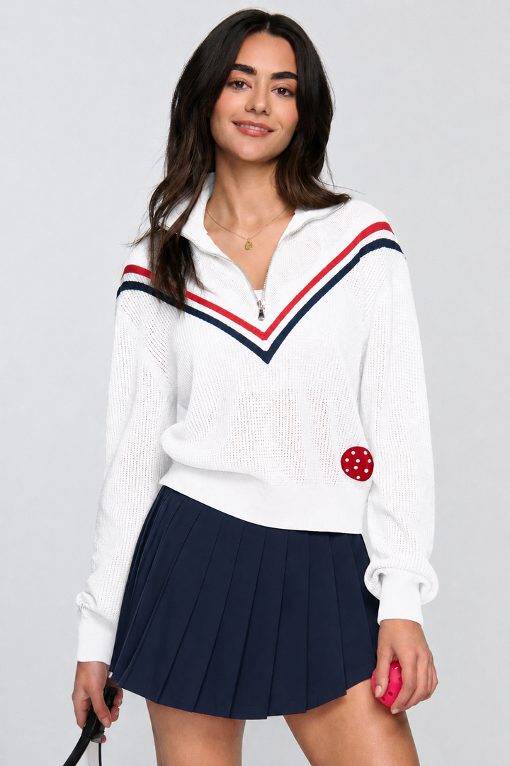 Karla Smash &amp; Zip Sweater | US Open Encore - Limited Americana Collection